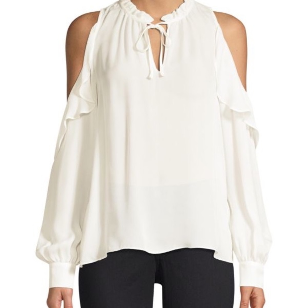 Parker Marjorie Cold Shoulder Ruffle Blouse
